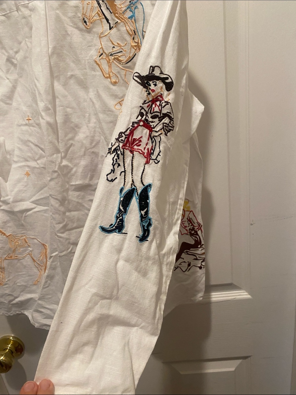 Blue B Collection cowgirl embroidered shirt-medium - Picture 6 of 9
